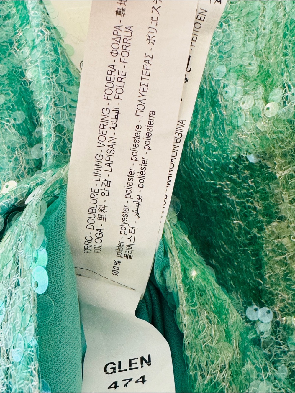 Zara NWT Sequined Sea Green Midi Skirt Size Large Occasions - Picture 12 of 16